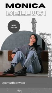 Sandal Wanita Smurf Footwear - Monica Belluci Black - Sandal Kulit Wanita