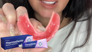 Oralhoe ThermoDenta Denture Adhesive 40g Long Lasting Hold Soft Fit Comfortable Wear Natural Fixing Cream For Stable And Secure Teeth Bonding Daily Oral Care Essentials Tube