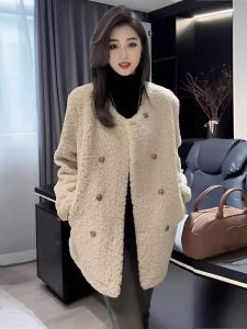 Winter Fashion Lamb Faux Fur Coat