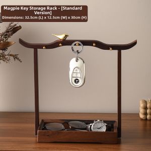 Retro Style Walnut Wooden Key Tray Desktop Storage Box