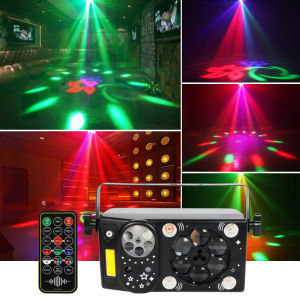YSH RGBW Stage Lights with Remote Sound DMX Control Disco Gobo Wheel Club Laser DJ Lights for Wedding Event Shows Free Shipping