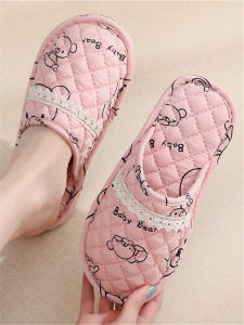 Cute Cartoon Baby Slippers: Indoor Quiet Cotton Shoes & Wooden Floor Protection