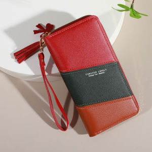 Fashion Quilted Long Wallet For Women Zipper Around Clutch Coin Purse Multi Card Slots Mobile Phone Bag
