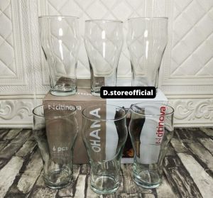 Gelas Minum Set Kaca / Gelas Minum Set Beling / Gelas Jus Polos Beling / Gelas Gagang / Cangkir Teh Set / Cangkir Kopi Set