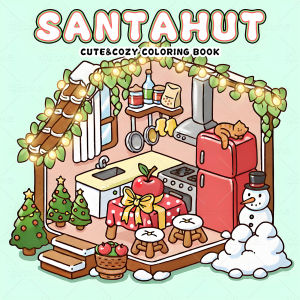 Christmas Cottage COZY & EASY Coloring Book Montessori Gift Educational Graffiti Painting Book Drawing Games Toys Christmas Gift