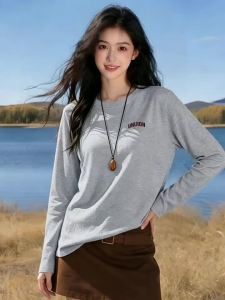 Miniso | Long Sleeve Pure Cotton Loose Fitting T-Shirt For Shorter Women Early Autumn Single Wear