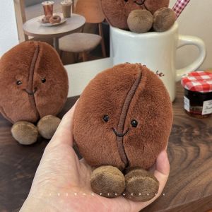 13/21cm Jellycat Smiling Coffee Bean Plushies Adorably Stuffed Coffee Bean With Foot Doll Cute Doll Home Decor Xmas Gifts Girl
