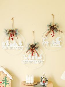 Christmas Decoration Garland Door Hanging Pendant Creative New Iron Deer Carriage Garland Wall Hanging Christmas Scene Layout