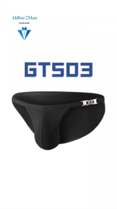 Mens Brief: Nylon Bikini Brief with Non-Removable Side Metal Chain (GT503)