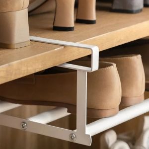 Shoe Rack | Space-Saving Layered Organizer For Home Shoe Cabinets | Under-Shelf Shoe Holder With Hanging Basket