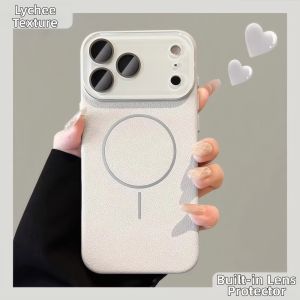 SinQui | Litchi Texture Magnetic Charging High-grade Impact Protection Simple Leather Mobile Phone Case
