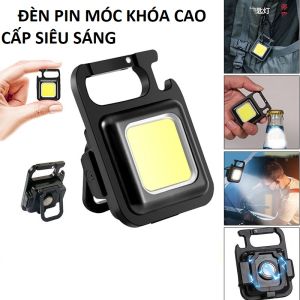 (Loại tốt) Đèn pin móc khóa đa năng siêu sáng nhỏ gọn chống nước sạc điện hàng cao cấp mẫu mới đèn led mini COB 800 Lumens