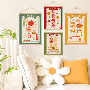 Simple Fruit Text Wall Art Electric Meter Box Cover Decorative Painting Living Room Bedroom Minimalist Hanging Cloth Background Renovation Arrangement