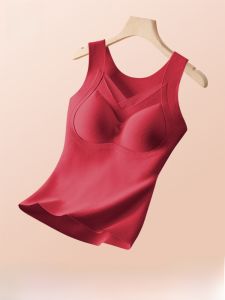 Miiow | Warmth Cat Woman Red Thermal Underwear Built-in Chest Pad Women Autumn Winter New Style Inner Wear Seamless Base Vest