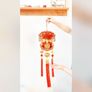 Dây treo túi tiền vàng liễng trang trí tết câu đối tết liễu treo tết