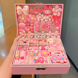 กล่องของขวัญเจ้าหญิงสำหรับเด็กผู้หญิงอายุ 3-12 ปี ชุดเครื่องประดับผม กล่องของขวัญ งานเลี้ยงลูกกินข้าวกลางวัน ของเล่นสำหรับเด็ก กล่องของขวัญ