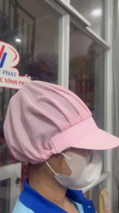 Nón lưới trùm tóc xếp ly công nhân chế biến màu HỒNG | Hình thật hàng sẵn số lượng nhiều