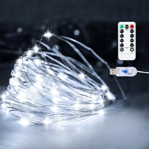 5/10/20M Remote Control Copper Wire Lamp with 8 Functions USB LED String Lamp Flower Wreath Wedding birthday Decoration Lamp