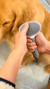 PawsUp Pet Grooming Brush Cat Dog Hair Removal Comb Self Cleaning Deshedding Brush for Dogs and Cats