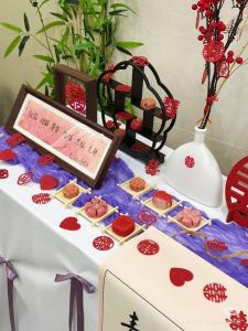 Handwritten Pink Engagement Vows Frame Decorative Wedding Game Piece New Chinese Style Wedding Banquet Decoration