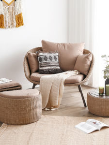 MWH Outdoor Courtyard Casual Wicker Chair Living Room Table Chair Three-Piece Set Wicker Sofa Tea Table Combination Chair