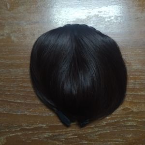 แฮร์พีช ผมหน้าม้า สีดำ แบบเปียที่คาดผม A78