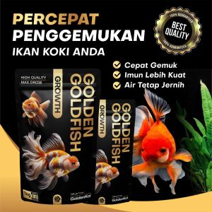 Pakan makanan ikan koki Premium GOLDEN gold fish growth singking tenggelam