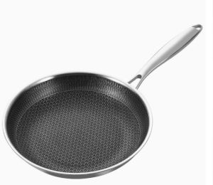 Set of 3 Nonstick Stainless Steel Frying Pans 20/24/28cm Dishwasher-Safe PFOA-Free Cooking Skillets