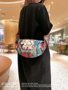 กระเป๋าสะพายข้างผ้าแคนวาสสำหรับผู้หญิง กระเป๋าสะพายข้างแบบถือได้ เวอร์ชั่นใหม่ปี 2025 กระเป๋าสะพายข้างแบบมีซิป กระเป๋าสะพายข้างสไตล์ใหม่