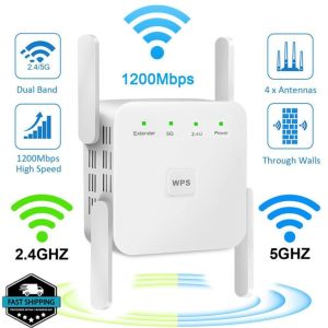 【Hàng tồn kho đã sẵn sàng】🚚Miễn phí vận chuyển + COD🚚5GHz Bộ khuếch tán sóng Wi-Fi không dây Bộ kích sóng wi-fi bộ kích wifi Bộ khuếch đại Wifi 2.4G 5g 1200mbps tầm xa tín hiệu repiter