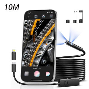 Endoscope Camera Pipe Inspection Video Camera for iOS Android System HD 1080P 5/10M  Flexible Cable Inspection Borescope 8Leds