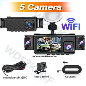 5CH 360 Degree Car Dvr 1080P Video Recorder WiFi APP Dashcam 24h Parking Monitor Front and Rear View Camera Car Recorder