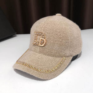 Mohair Peaked Cap Ins Trendy Autumn and Winter Womens Big Face Wide Brim New Warm Fashion Hat Tide Baseball Cap