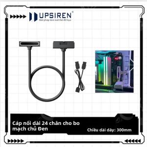 Cáp Nối Dài UPSIREN ATX 24PIN ARGB 5V 3Pin 18AWG Đầu Nối Góc Phải 90 Độ Đực-cái Cho Thiết Bị Phần Cứng Máy Tính