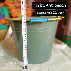 Timba cor sedang ukuran 22 anti pecah / ember / timbo / bak / air / cuci / TC / karet / lentur / kuat / hijau / bangunan / semen /