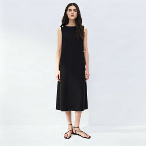 AMII | Elegant One-Shoulder Metal Button Womens Dress