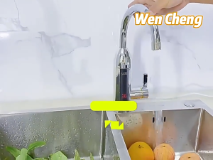 [Ready Stock + local seller]304 Stainless Steel Instant Heating Tankless Water Heater Faucet 3000W LED Temperature Display Leakage Protection Rotatable Hot‑Cold Faucet Down Inlet for Kitchen