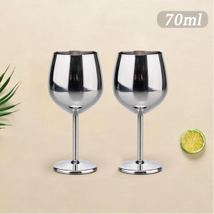 Exquisite 70ml 304 Stainless Steel Wine Glass Goblet Durable Metal Cup for Red Wine Champagne Cocktail Bar Party Juice Household