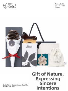 KRRAMEL | Natural Tibetan Wool Horn Facial Gua Sha Comb Practical Gift
