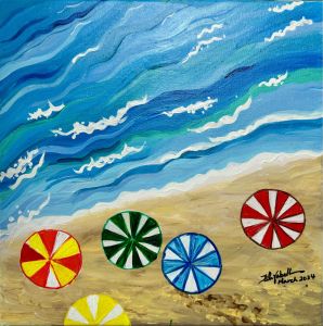 Hand painted acrylic painting-Vacation