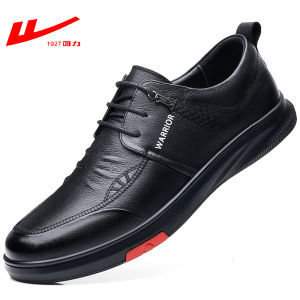 Mens Winter Slip-On Casual Shoes Soft Bottom Genuine Leather Fleece Lined Business Shoes Comfortable for Dad And Father