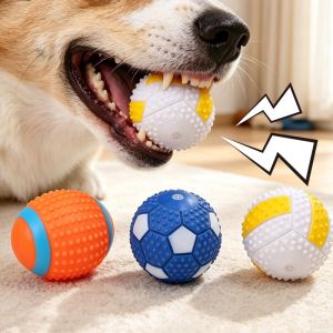 PawPulse【Local Stock】3Pcs Squeaky Pet Chew Toy Pet Teeth Cleaning Chew Toys Fun Interactive Puppy Play Ball