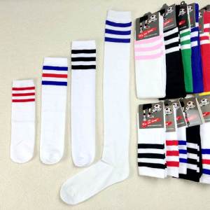 ถุงเท้าฟุตบอลผ้าฝ้ายแท้สำหรับผู้ชายและผู้หญิง ถุงเท้าเต้นรำ JK สำหรับนักเรียน ถุงเท้ายาวถึงเข่าสำหรับผู้ใหญ่และเด็ก