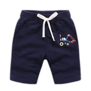 กางเกงขาสั้นเด็กผ้าฝ้ายแท้สีแดง ทรงเข้ารูป สำหรับเด็กชาย เด็กวัยเตาะแตะ วัย 3-12 ปี กางเกงขายาวห้าส่วน สไตล์เกาหลี เสื้อผ้าเด็ก