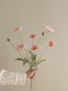 Realistic Artificial Poppy Flowers Bouquet for Wedding Home Decor Fake Flowers Arrangement Long Lasting Easy Maintenance Faux Plants High Quality Artificial Flower Arrangements