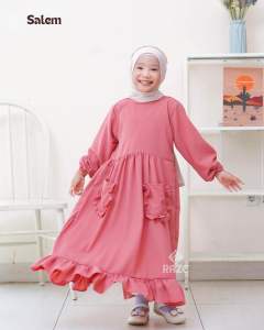 Gamis Sofia | Gamis Anak bahan Wolfis gamis ngaji