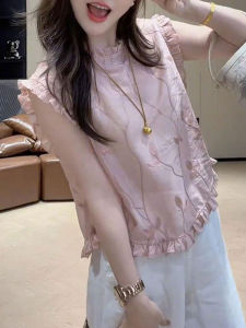 Shalldoer | Áo sơ mi không tay thêu viền hoa kiểu Pháp cho nữ mùa hè mới cao cấp thường ngày giảm tuổi tác nhỏ áo trên cơ thể