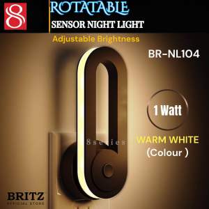 BRITZ Rotatable light sensor night light adjustable brightness warm white night light RGB night light.