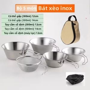 ISE MOUNT | Bộ Dụng Cụ Ăn Ngoài Trời Gấp Xếp Di Động Thép Không Gỉ 304