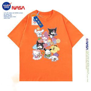 Cute Short Sleeve Cotton T-Shirt for Girls NASA over Brand Summer Collection Cartoon Print Loose Fit Breathable Sweat Absorbent
